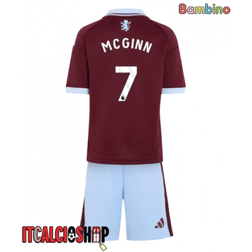 Aston Villa John McGinn #7 Prima Maglia Bambino 2026-27 Manica Corta (+ Pantaloni corti)
